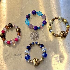 Wineglass Markers Set Handcrafted glass stem rings